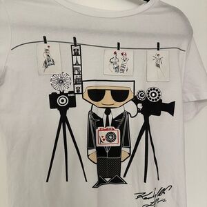 Graphic White T-Shirt with Camera Design